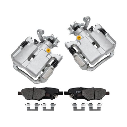 Rear Brake Pad and Caliper Kit - Compatible with 2004 - 2007 Saturn Ion Red Line 2005 2006