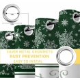 thumbnail image 6 of Green Christmas Snowflake Blackout Curtains for Bedroom/Living Room, Thermal Insulated Kitchen Curtains, Xmas Snowflake Winter Striped Grommet Darkening Window Treatment Drapes 52"x63"x2, 6 of 8