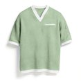 thumbnail image 4 of Kalauyu Men's Waffle Shirts V Neck Tee with Pocket Short Sleeve Textured Knitted Summer Casual Basic Tops, 4 of 6