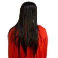 thumbnail image 3 of Máscara Creepy Ghost Face Scary de látex con pelo negro, talla adulta, 3 of 3