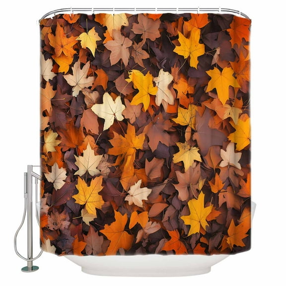 60x72 Inch Shower Curtains for Bathroom Maple LeafFall Fabric Bath Curtain Decor Autumn Rustic Botanical Leaves Waterproof Restroom Curtains Shower Set Accessories with 12 Hooks 60 Inch