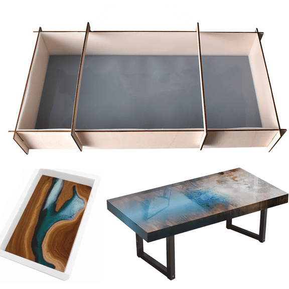 Large Resin Molds Silicone Resin Table Mold Resin Tray Molds Silicone for Epoxy Resin Table Mold Kit