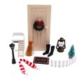 thumbnail image 1 of Accesorios para puertas, farol, corona, escalera, escoba y casa de muñecas. Juego de 12 adornos navideños en miniatura., 1 of 7