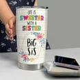 thumbnail image 6 of Sister Birthday Gifts from Sister Tumbler Life is Sweeter with a Sister Big Sister- 20oz Stainless Steel Insulated Travel Mug for Sissy Christmas Tumblers Gifts from Brothers, Sisters, 6 of 6