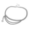 thumbnail image 4 of Elegante, Con Múltiples Capas Cadena Para La Cadera Cadena Para El Vientre Cadena Para El Cuerpo Accesorio Para Joyas Color Plata Aluminio Sin Fernando Cinturón de eslabones de varias capas, 4 of 6