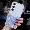 thumbnail image 4 of Compatible with Samsung Galaxy S24 Plus Bling Case Glow in The Dark Noctiluncent Fluorescent Luminous Phone Case Women Girls Girly Glitter Sparkling Slim Soft TPU Bumper Protective Cover,Purple, 4 of 6