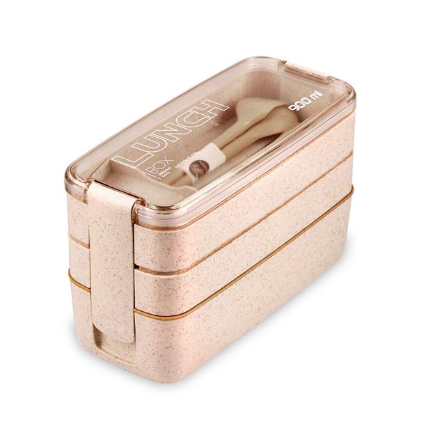 Lonchera Iteryn Bento para adultos, apilable, con 3 compartimentos