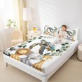 thumbnail image 4 of Manfei Wild Animal Turtle Twin Sheet Sets,Zebra Lions Giraffe Twin Fitted Sheet,Cute Zoo Animal Flat Sheet For Girls Kids,Breathable Home Decor,3-Piece, 4 of 7