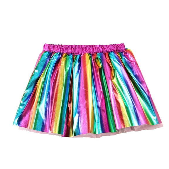 WOYY Toddler Girls Birthday Party Rainbow Dress Kids Performance Dance Skirt, Sizes 18M-4T