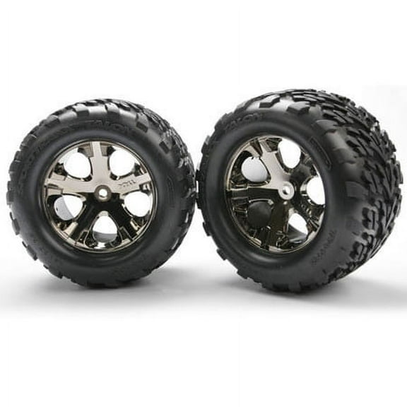 Traxxas All-Star Blk Chrome Whls w/ Talon Tires (2),R:SVXL, TRA3668A