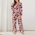 thumbnail image 2 of Daiia rock Skull record heart for Women's Long-Sleeved Pajama Set – Soft & Comfortable Sleepwear Button-Up Pajamas Cozy Lounge Wear-Large, 2 of 7