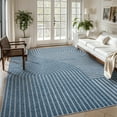 thumbnail image 6 of VUNATE 5'x7' Area Rugs for Living Room Jacquard Textured Modern Rugs Soft Geometric Rug for Bedroom Mid Century Washable Rug Non-Slip Bohemian Carpet Perfect for Dining Room Office Blue, 6 of 7