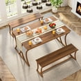 thumbnail image 4 of Tribesigns 51-Inch Dining Table Set with 2 Benches & Table Runner, Dining Room Table Set for 4-6, 4 of 6