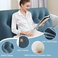 thumbnail image 3 of TOPCHANCES Large Bed Wedge Pillow, Headboard Triangular Backrest Reading Pillow with a Side Pocket(Ocean Blue, 79 x 7.8 x 20 inch), 3 of 7