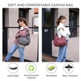 thumbnail image 2 of PlasMaller Fashion Women's Multi-pocket Cotton Canvas Handbags Shoulder Bags Totes Purses, Black, 2 of 7