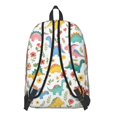 thumbnail image 3 of Dinosaur and Flower White Pattern Backpack for School, Cute School Bag with Adjustable Shoulder Straps and Padded Back, 15.7"x11.8"x5.5", 3 of 5