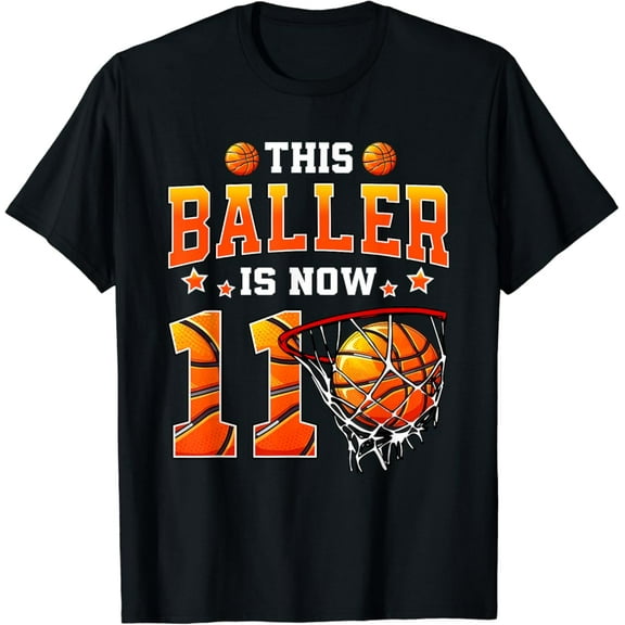 Sam Soft This Baller Is Now 11 Basketball 11Th Birthday T-Shirt Full Size S-5Xl