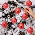 thumbnail image 2 of 12-Piece Shatterproof Christmas Ball Collection with Assorted Styles for Comprehensive Tree Decoration, 1.97″ Mixed Design Holiday Ornaments Red, 2 of 6