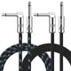 thumbnail image 1 of Cable de instrumento Sovvid de 3 m, paquete de 2 unidades para guitarra eléctrica y bajo, 1 of 7