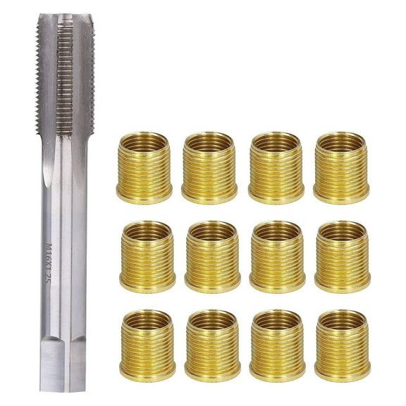 UNTERING High Quality 13pcs M14 Spark Plug Thread Repair Kit GasolinesEngine Metal Restore Damaged Thread Inserts Tap And Die Set