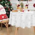 thumbnail image 2 of Silver Snowflake Christmas Tablecloth, 60 Inch Round, Waterproof Spill-Proof Table Cover for Kitchen, Dining, Holiday, 2 of 7
