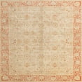 thumbnail image 1 of Ahgly Company Machine Washable Indoor Square Abstract Brown Gold Area Rugs, 7' Square, 1 of 7