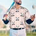 thumbnail image 5 of Hirioo Cute Panda for Men's Baseball T-shirt Shirts Short Sleeve Casual Summer Button Stretch T Shirts,Size S-4XL-XX-Large, 5 of 7