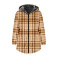 thumbnail image 5 of Lovskoo 2024 Men's Thicken Warm Winter Coat Sherpa Fleece Jackets Zipper Casual Print Long Sleeve with Pocket Hooded Jacket Orange, 5 of 6