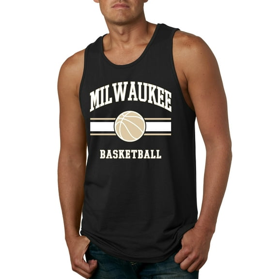 Wild Bobby City of Milwaukee Basketball Fantasy Fan Sports Mens Tank Top, Black, Small