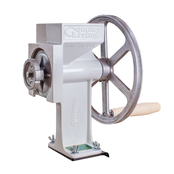 Country Living Grain Mill 2 lb Hand Crank Non Electric Grinder, Grey