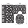 thumbnail image 3 of Black Geometric Pattern Bathroom Rugs Sets 3 Piece,Toilet Cover Set,Absorbent Non Slip Bathroom Mats Sets with U-Shaped Contour Rug Toilet Rug Set, 3 of 5