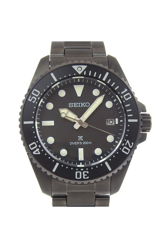 Pre-Owned Seiko Prospex Men's Watch SBDJ065 Stainless Steel Quartz Analog Display Black Dial