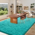 thumbnail image 3 of Janvonne Fluffy Teal Blue Area Rug for Bedroom Living Room Soft 6x9 Fuzzy Rugs Non-Shedding Indoor Plush Rug for Nursery Kids Room Dorm Room Home Decor, High Pile Shaggy Floor Carpets, 3 of 8