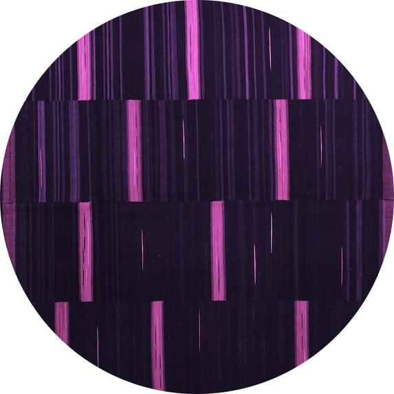 Ahgly Company Indoor Round Abstract Purple Contemporary Area Rugs, 3' Round