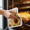 thumbnail image 3 of Yellow Sunflower Pot Holders for Kitchen Heatproof Potholder, 3 Pack Watercolor Retro Floral Plant Leaf Hot Pads Multipurpose Oven Pads Cloth Potholders Trivet for Cooking Baking, 3 of 8