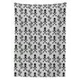 thumbnail image 3 of Ambesonne Gothic Tablecloth Rectangular Table Cover, Lace Style Roses Skulls, 60"x90", Black White, 3 of 4