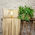 thumbnail image 3 of Parkland Collection Transitional Stripes Beige Square 20" x 20" Pillow, 3 of 7