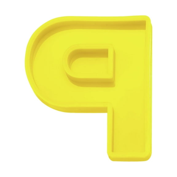Uxcell Silicone Resin Letter Mold 3D Mold for Epoxy Resin Art Large P Yellow 4"
