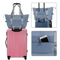 thumbnail image 3 of Spencer Large Travel Tote Bag, Waterproof Expandable Duffel Gym Tote Bag, Weekender Carry on Overnight Bags for Women and Men with Trolley Sleeve Wet Pocket, Travel Duffel Bag, Blue, 3 of 10