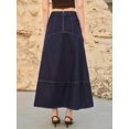 thumbnail image 3 of Womens Blue A-Line Denim Skirt With Slant Pockets, 3 of 14