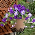 thumbnail image 6 of Artificial Fake Flowers Plants for Outdoor Decoration, 1PCS Faux Petunias Silk Flower UV Resistant No Fade for Home Outside Garden Balcony Yard Porch Realistic Indoor Decor,White,25.5x15.7", 6 of 9