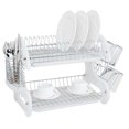thumbnail image 3 of 2 Tier Plastic Dish Drainer, White, 3 of 4