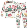 thumbnail image 2 of FORMRS Long Sleeve Top and Pants Pajama Set for Niños 2-Piece Sleepwear, Sizes 18M-8Y, Christmas Train, 2 of 6