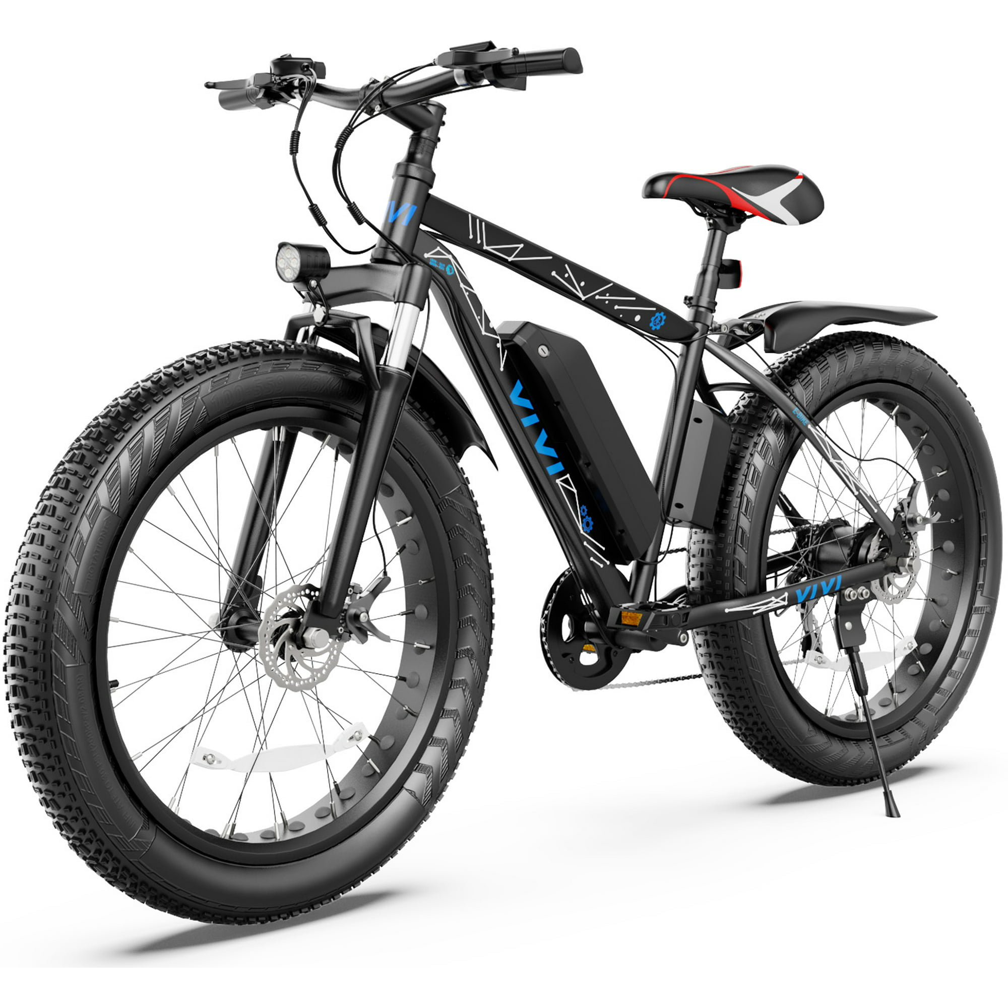 Vivi 26″ 4.0 Fat Tire, 500W 7 Speed Adults Electric Bike with 48V 13Ah Removable Li-Ion Battery