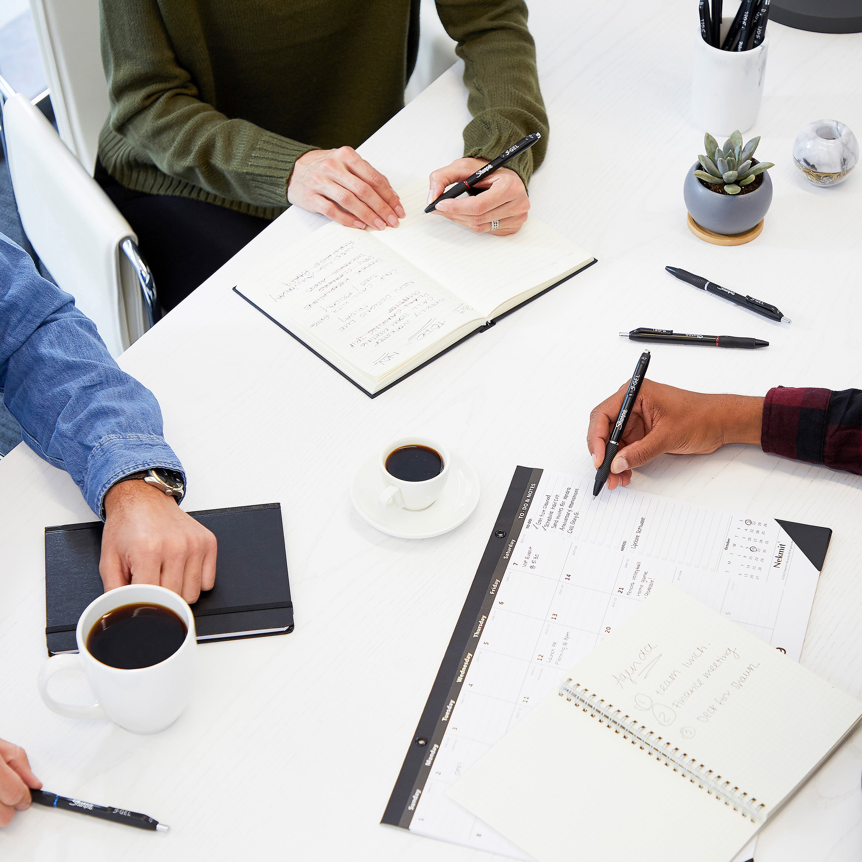 Stylos gel Sharpie S-Gel, pointe moyenne (0,7 mm), stylo gel à encre noir, 8 unités