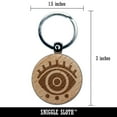 thumbnail image 2 of Large Iris Evil Eye Nazar Charm Round Keychain Charm Tag - Engraved Wood, 2 of 6