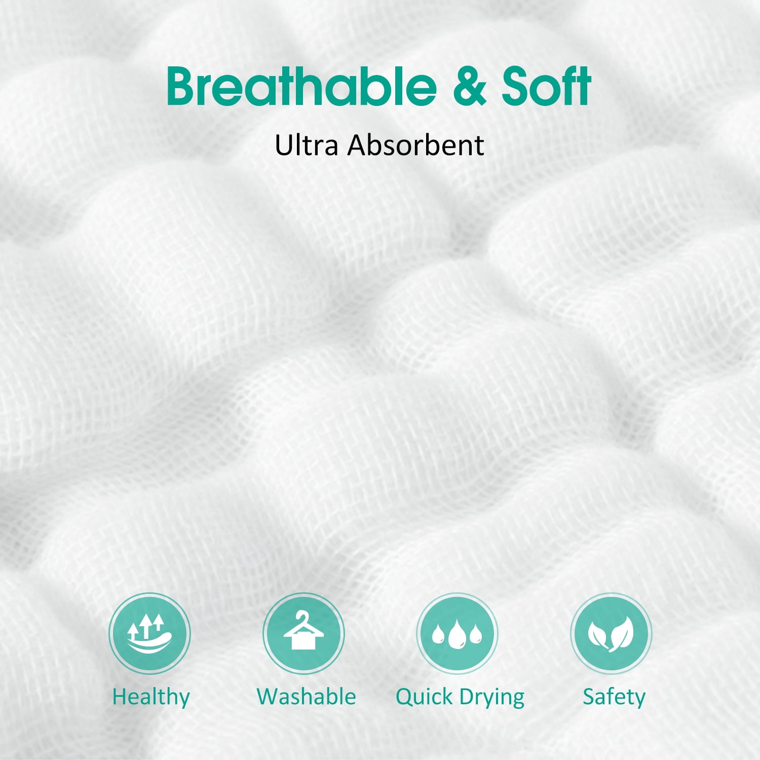 100% Cotton Cloth Baby Diapers 12 Pack , Reusable 6 Ply Absorbency Diapers(Baby Unisex), 12"x16", White