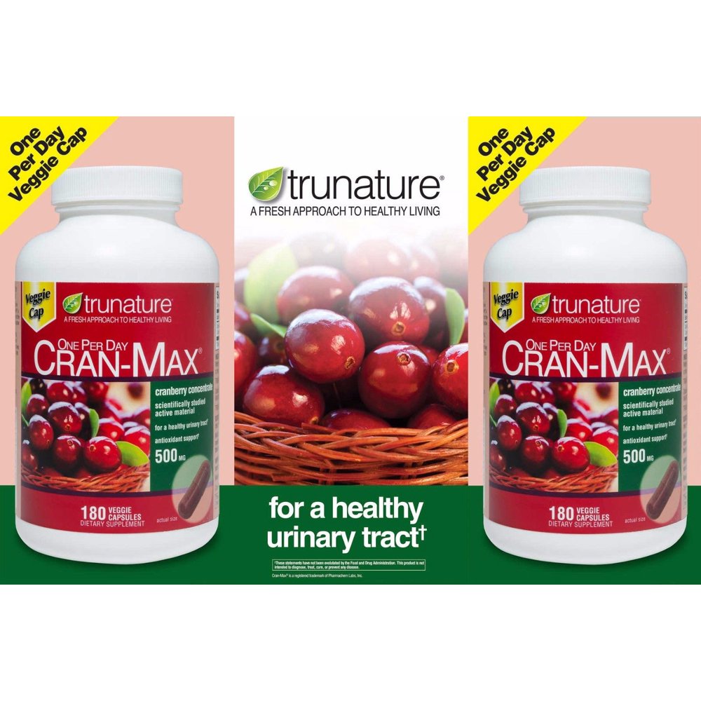 2 trunature CRANMAX Cranberry 500 mg., 180 Veggie Capsules Walmart