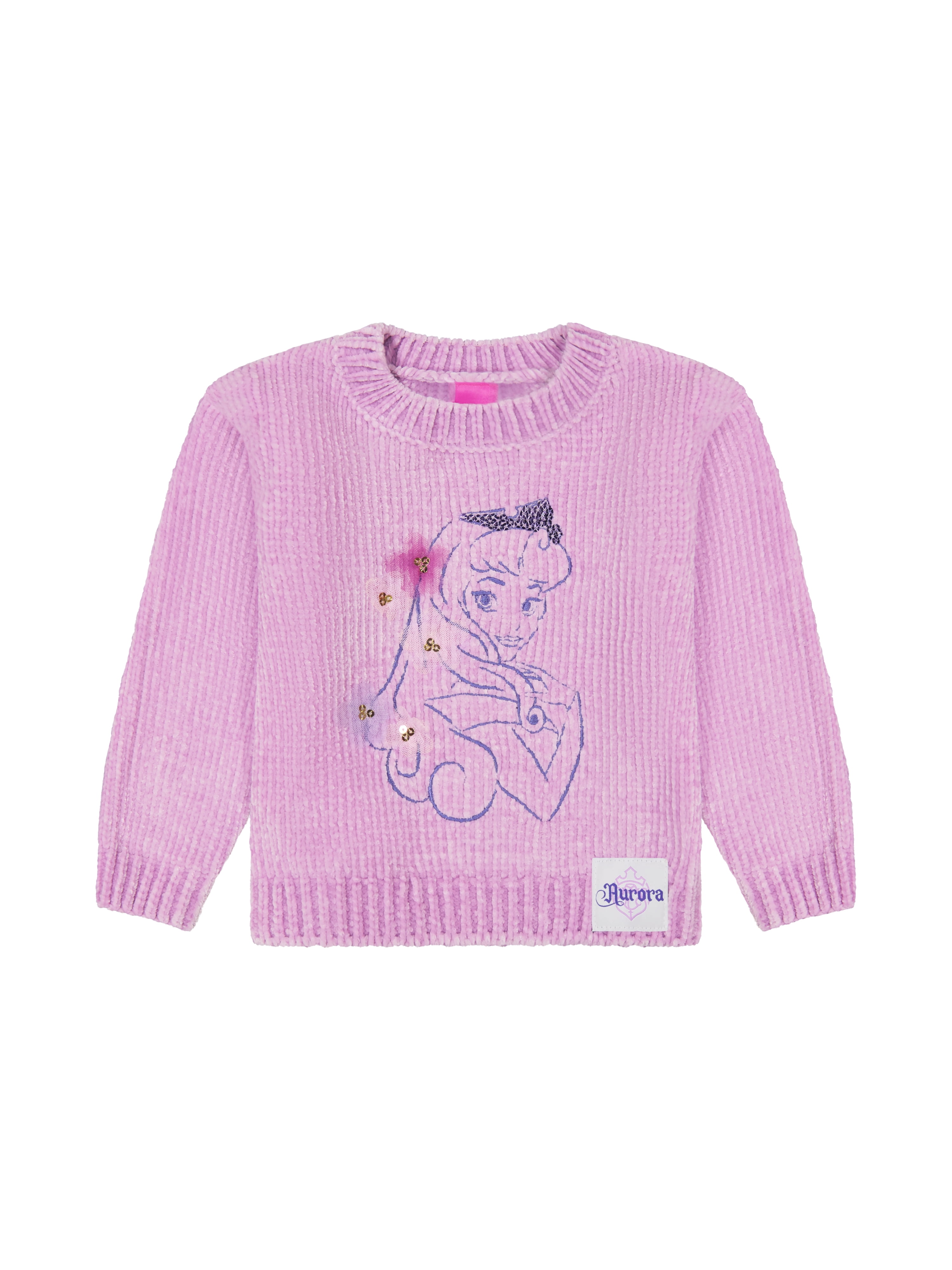 Princess Aurora Toddler Girls Chenille Sweater, Sizes 12 Months - 5T