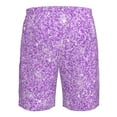 thumbnail image 6 of Kdxio Lilac Glittering Pattern Mens Casual Shorts - Drawstring Summer Beach Sports Shorts for Men, 6 of 9